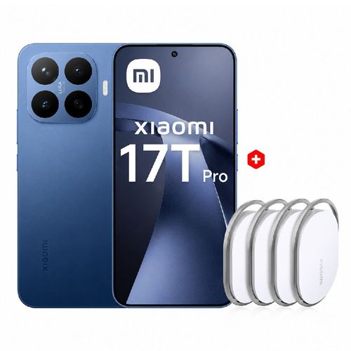 Celular Xiaomi 17T Pro 5G, 512GB, 12GB RAM, cámara trasera 50MP y frontal 32MP, 6.8", azul + Xiaomi Tag 4 Pack